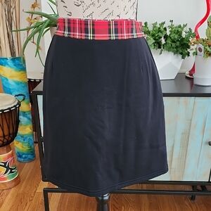 BUGATCHI Golf Skort with Red Plaid Trim